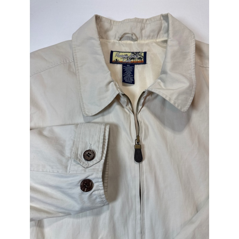 Havana Jack's Cafe Mens XXL Harrington Jacket Beige Full Zip Windbreaker